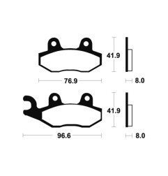 TECNIUM brake pads for YAMAHA YFM 700 RAPTOR 2WD, KAWASAKI KLF 300 BAYOU 4WD, SUZUKI RM 125 and APRILIA RX 125 1982-2025
