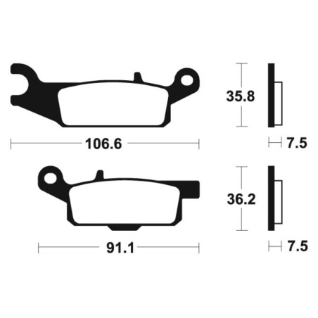 Pastillas de freno TECNIUM para YAMAHA YFM 700 GRIZZLY EPS 4WD, YFM 700 GRIZZLY EPS CAMO 4WD, YFM 700 KODIAK 4WD de 2007 a 2025