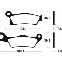Plaquettes de frein TECNIUM Racing MX/Quad métal fritté pour CAN-AM OUTLANDER 650, OUTLANDER 650 EFI XMR, OUTLANDER 650 EFI XT