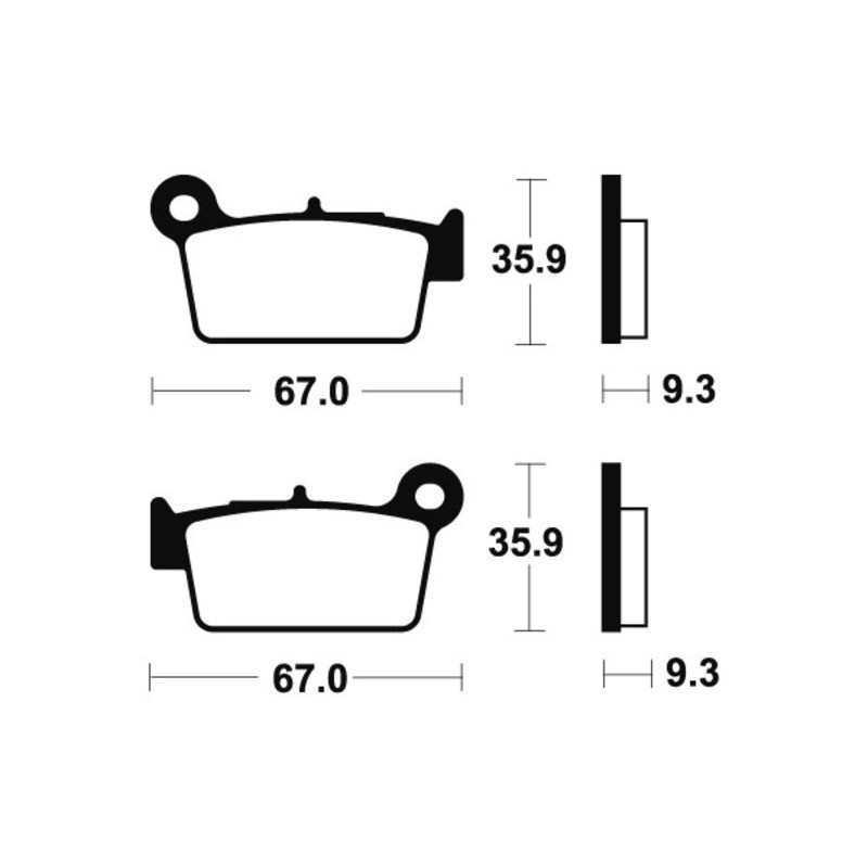 TECNIUM Street Performance Sintered Metal Brake pads for TM RACING ENF 250, BETA RR 250, YAMAHA YZ 125 and KAWASAKI KXF 250