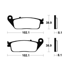 Plaquettes de frein TECNIUM Maxi Scooter métal fritté pour DAELIM S2 125 de 2005 à 2011