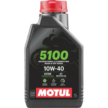Aceite de motor MOTUL 5100 4T - Pack promoción 10W40 4 L + 1 L gratis