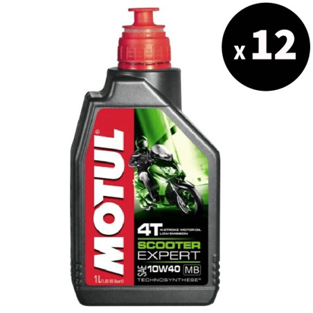 Huile moteur MOTUL Scooter Expert 4T JASO MB - 10W40 - 1L (x12)