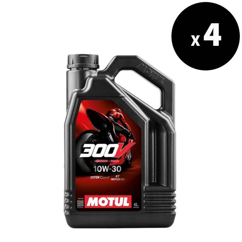 MOTUL 300V Factory Line Road Racing 4T Motor Oil - 10W30 - 4L (x4)