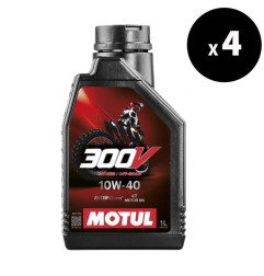 Huile moteur MOTUL 300V Factory Line Off-Road Racing 4T - 10W40 JASO MA2 - 4L (x4)