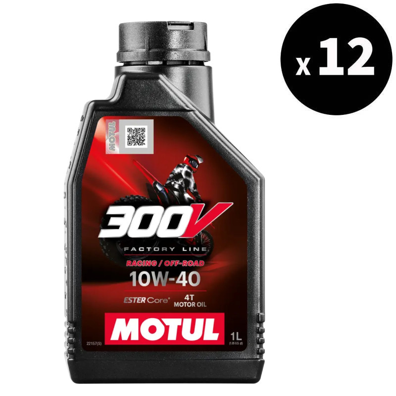 MOTUL 300V Factory Line Off-Road Racing 4T Motor Oil - 10W40 - 1L (x12)
