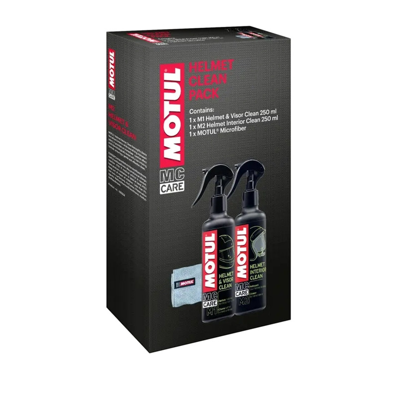 Kit d'entretien de casque MOTUL (M1+M2+chiffon microfibre) - x6 Kit d'entretien de casque MOTUL (M1+M2+chiffon microfibre) - x6