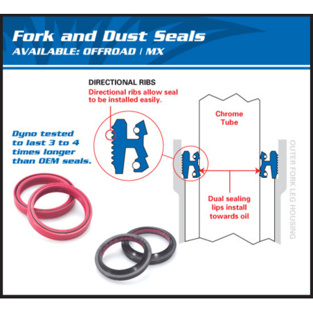 ALL BALLS Fork Oil Seals without Dust Covers 33X46X11 for KAWASAKI KX 65, YAMAHA YZF 450, SUZUKI RMZ 250 and HONDA ATC 200 X