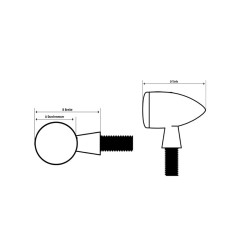 Clignotant HIGHSIDER smart Cateye Mini homologué - verre fumé - la paire pour KYMCO MXU 150 et YAMAHA YFM 350 GRIZZLY 2WD