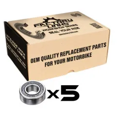 Pack de rodamientos FACTORY LINKS - 63005 2RS (x5) para HUSQVARNA CR 125, SHERCO SER 300 y SWM RS 300 R de 2000 a 2022