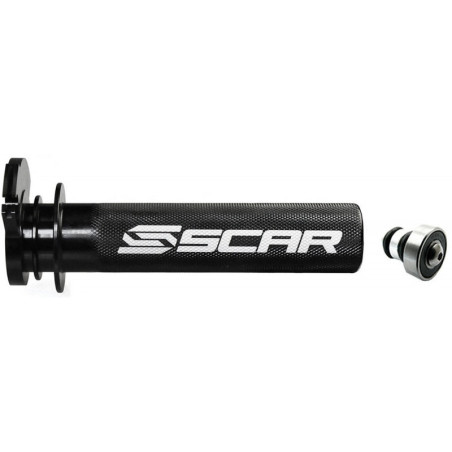 SCAR Aluminium Gasgriffhülse inkl. Lager - Schwarz für KTM EXC 250, EXC 450, SX 250 und HUSQVARNA FE 250, FE 350, FE 450