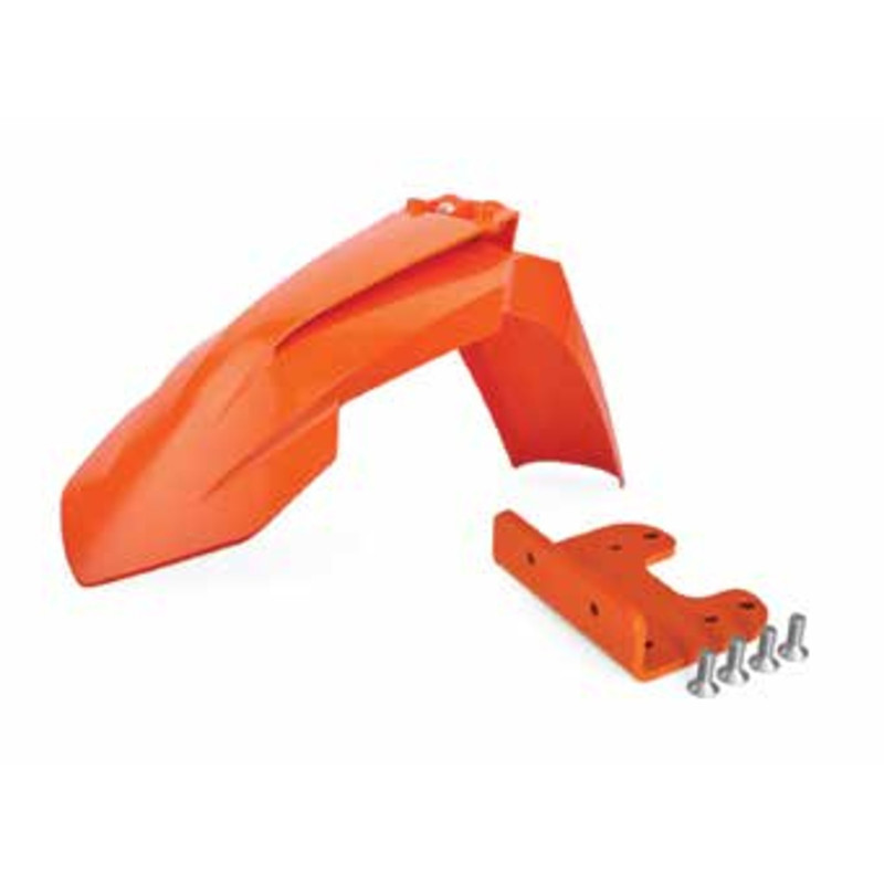 POLISPORT Restyling Front Fender Orange with adapter for KTM EXC 125, EXC 200, EXC 250, EXC 300, EXC 450 2007-2013