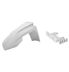 POLISPORT Restyling Kotflügel vorn Weiß mit Adapter für KTM EXC 125, EXC 200, EXC 250, EXC 300, EXC 450 2007-2013