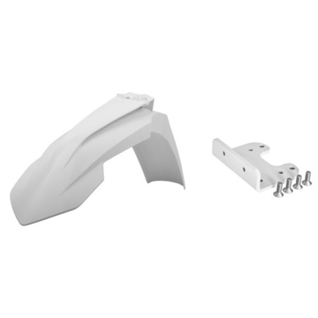 Garde-boue avant POLISPORT Restyling blanc avec adaptateur pour KTM EXC 125, EXC 200, EXC 250, EXC 300, EXC 450 de 2007 à 2013