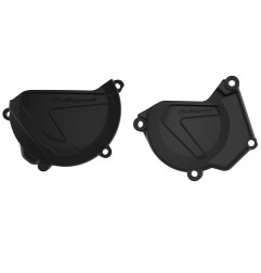 Tapas de embrague y encendido POLISPORT negro para YAMAHA YZ 250, YZ 250 X y FANTIC XX 250 de 2005 a 2027
