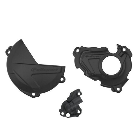 POLISPORT Kupplungs, Zündungs- und Wasserpumpendeckelschutz Set für YAMAHA WRF 250, YZF 250 und FANTIC XEF 250, XXF 250