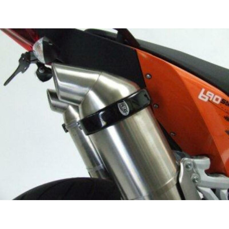 R&G RACING Exhaust Guard Oval Muffler Black for HUSQVARNA SMR 450, SUZUKI DL 1000 V-STROM ABS, HONDA XR 650 and YAMAHA XT 660 X