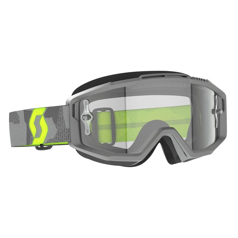 SCOTT Split OTG Brille - Hellgrau/Neongelb, klare Linse