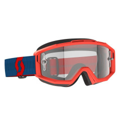 SCOTT Split OTG Brille - Dunkelblau/Neonrot, klares Linse
