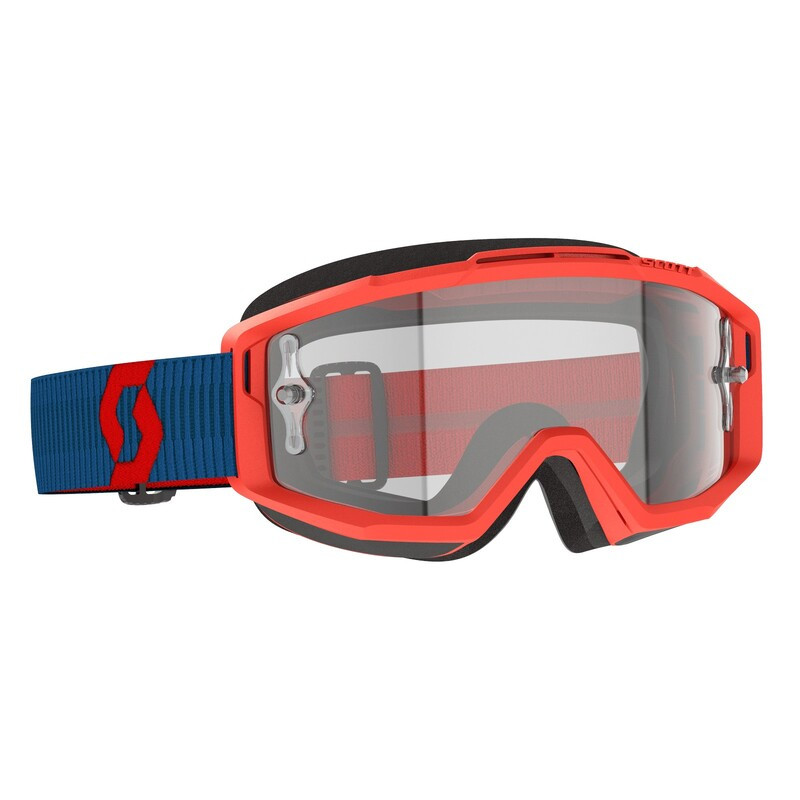 Masque SCOTT Split OTG - bleu foncé/rouge fluo écran clair Works Masque SCOTT Split OTG - bleu foncé/rouge fluo écran clair Works