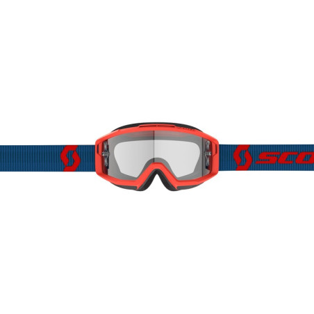 SCOTT Split OTG Brille - Dunkelblau/Neonrot, klares Linse