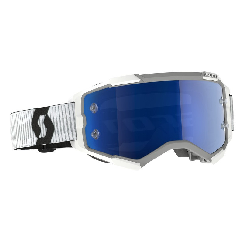 Masque SCOTT Fury - White écran Blue Chrome Works