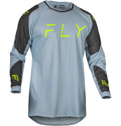 Camiseta FLY RACING Evolution DST - Ice Grey / Antracita / Verde Neón