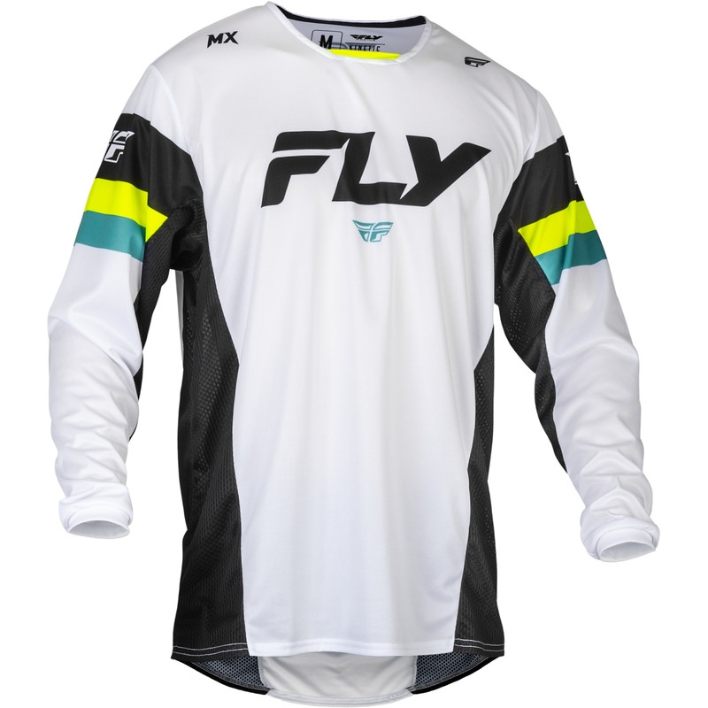FLY RACING Kinetic Prix Jersey - White/Black/Hi-Vis - size 2XL FLY RACING Kinetic Prix Jersey - White/Black/Hi-Vis - size 2XL