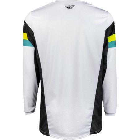 FLY RACING Kinetic Prix Jersey - White/Black/Hi-Vis - size 2XL