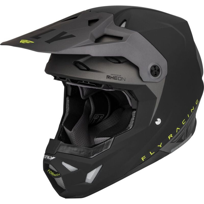 FLY RACING Formula CP Slant Helmet Matte Black/Grey/Hi-Vis - Größe XL