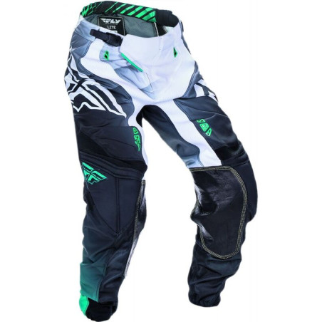 FLY RACING Lite Hydrogen Pants Black/White/Teal Sz