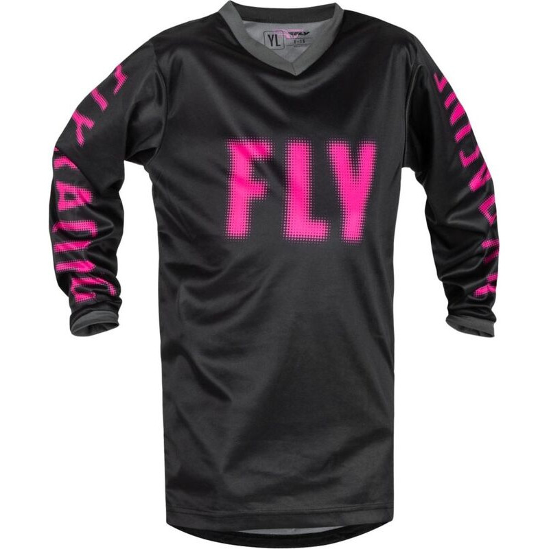 Maillot enfant FLY RACING F-16 - Noir/Rose - taille YXS Maillot enfant FLY RACING F-16 - Noir/Rose - taille YXS