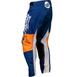 Pantalon FLY RACING Kinetic Khaos Blanc/Navy/Orange Enfant