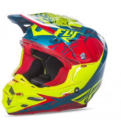 Casque FLY RACING F2 Carbon Mips Retrospec 2017 Rouge/Hi-Vizion