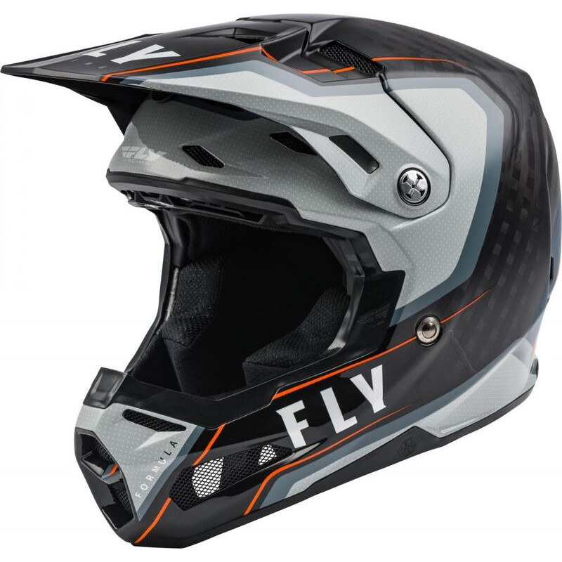 FLY RACING Formula Carbon Axon Helmet Black/Grey/Orange - talla XL