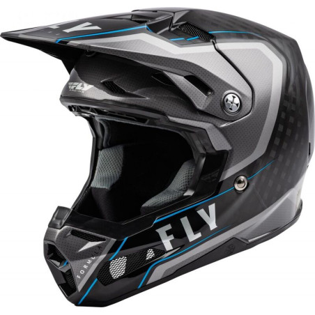 FLY RACING Formula Carbon Axon Helmet Black/Grey/Blue