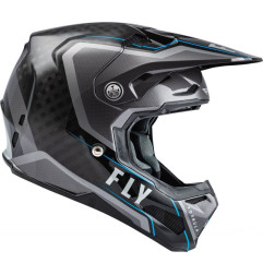 FLY RACING Formula Carbon Axon Helmet Black/Grey/Blue - Größe XL