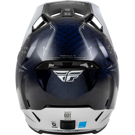 FLY RACING Formula Smart Carbon Legacy Helmet - Blue Carbon/Silver - size XL