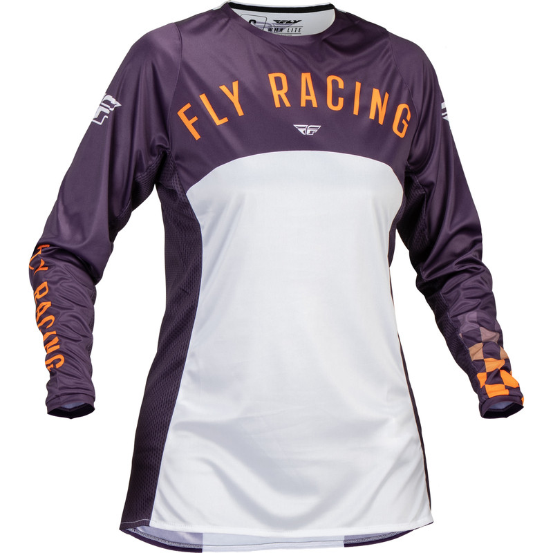 FLY RACING Lite Woman Jersey - Deep Purple/White/Neon Coral