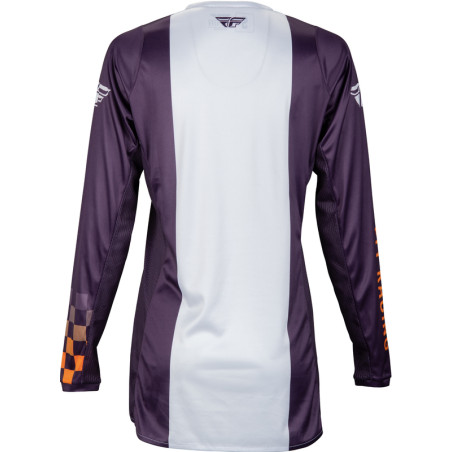 FLY RACING Lite Damen-Jersey - Deep Purple/Weiss/Neon Coral