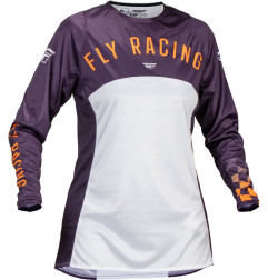 FLY RACING Lite Woman Jersey - Deep Purple/White/Neon Coral