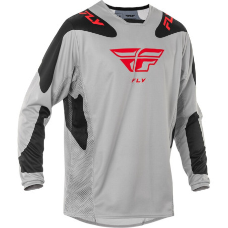 Maillot FLY RACING Kinetic SYM - gris clair/rouge/noir