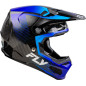 FLY RACING Formula S Carbon Protocol Helm - Schwarz Carbon/Blau - 73-4466