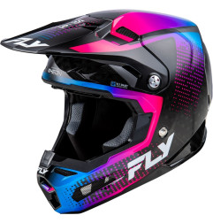 Casque FLY RACING Formula S Carbon Protocol - noir carbone/bleu/rose