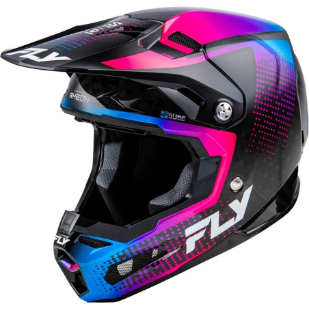 FLY RACING Formula S Carbon Protocol Helmet - Black Carbon/Blue/Pink - size XL
