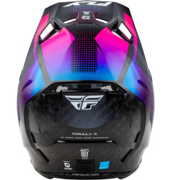 FLY RACING Formula S Carbon Protocol Helm - Schwarz Carbon/Blau/Pink - Größe XL