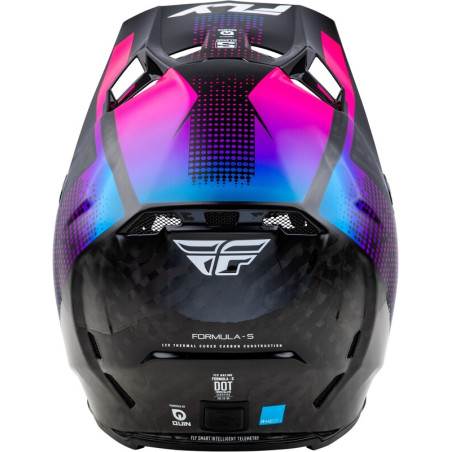 FLY RACING Formula S Carbon Protocol Helm - Schwarz Carbon/Blau/Pink - Größe XL