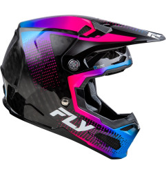 Casco FLY RACING Formula S Carbon Protocol - Carbono negro / Azul / Rosa