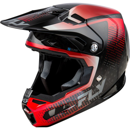 FLY RACING Formula S Carbon Protocol Helm - Schwarz Carbon/Rot - 73-4465