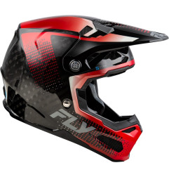FLY RACING Formula S Carbon Protocol Helm - Schwarz Carbon/Rot - 73-4465